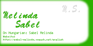 melinda sabel business card